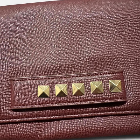 Studded Burgundy Clutch - Picture 4 of 7